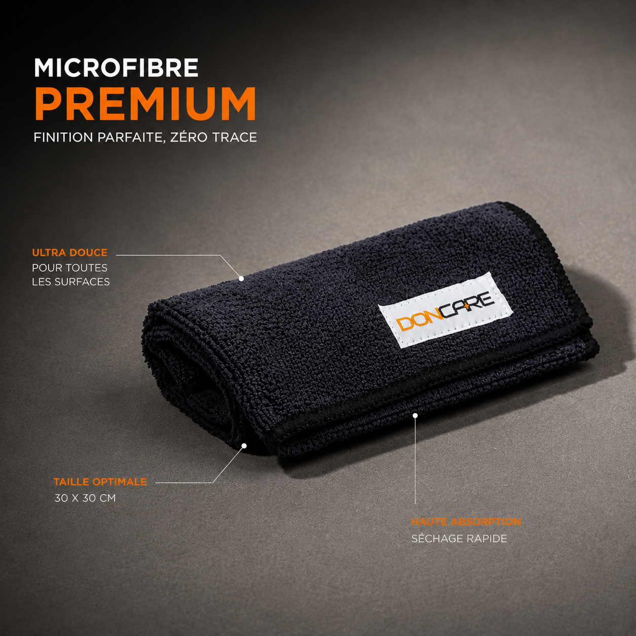Microfibre DonCare noire pliée