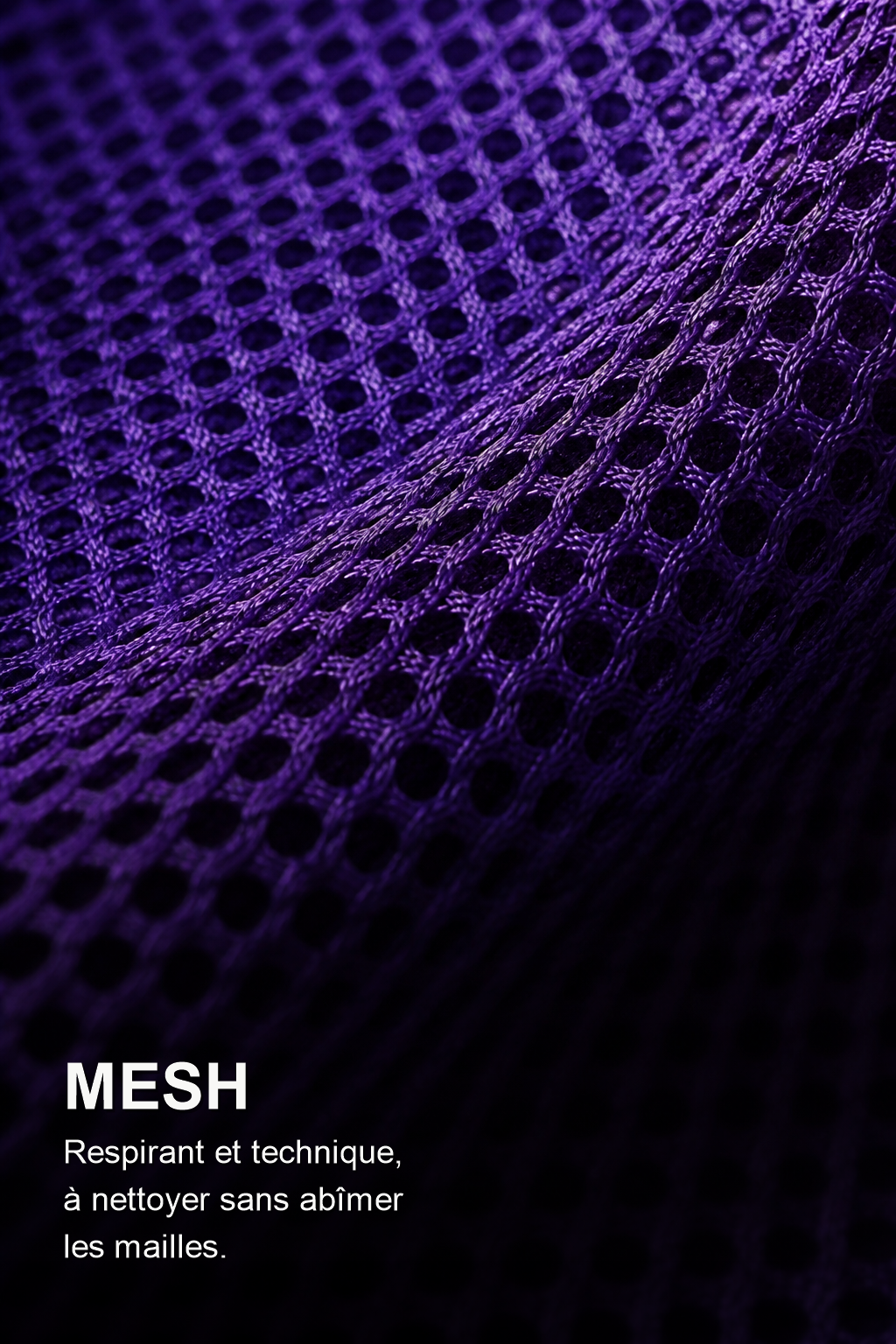Gros plan sur une maille mesh violette