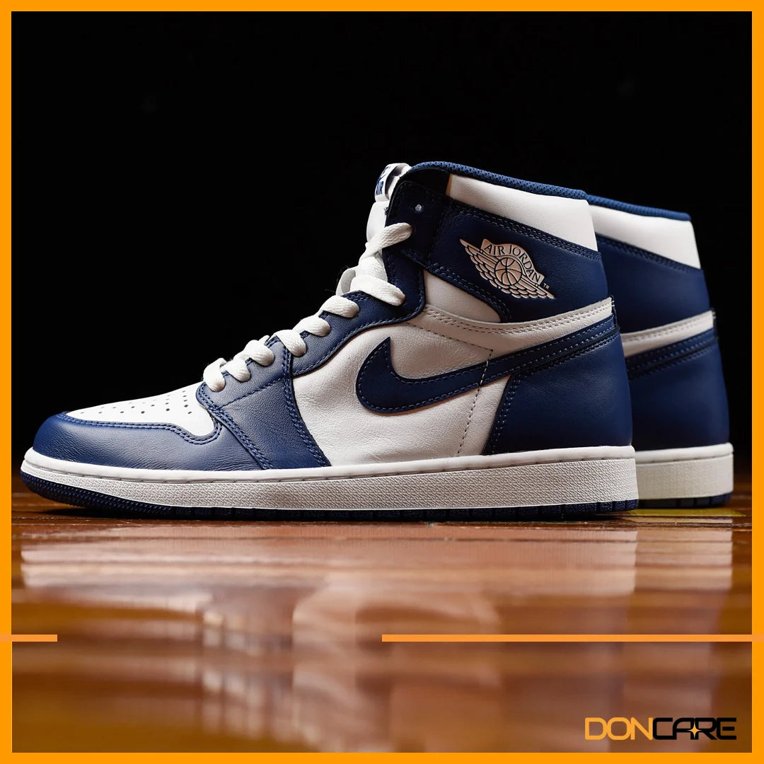 Nike Air Jordan 1 en cuir blanc nettoyée avec la méthode DonCare