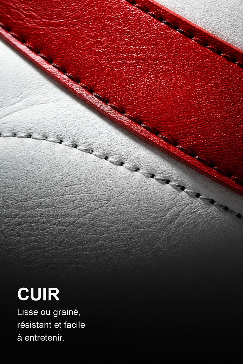 Gros plan sur une surface en cuir blanc